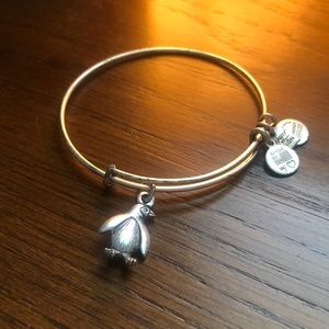 Alex and Ani Distressed Silver Penguin Bracelet